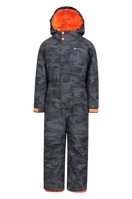 Cloud Printed Kids All One Waterproof Snowsuit