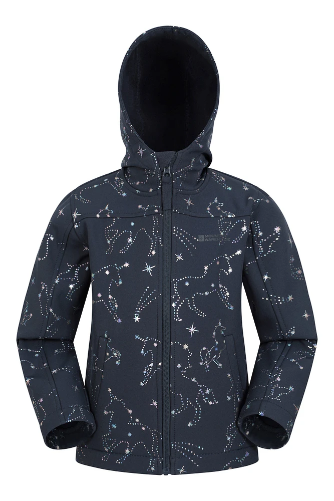 Exodus Kids Printed Water Resistant Softshell Jacket