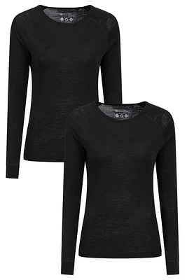 Merino Womens Round Neck Top 2-Pack