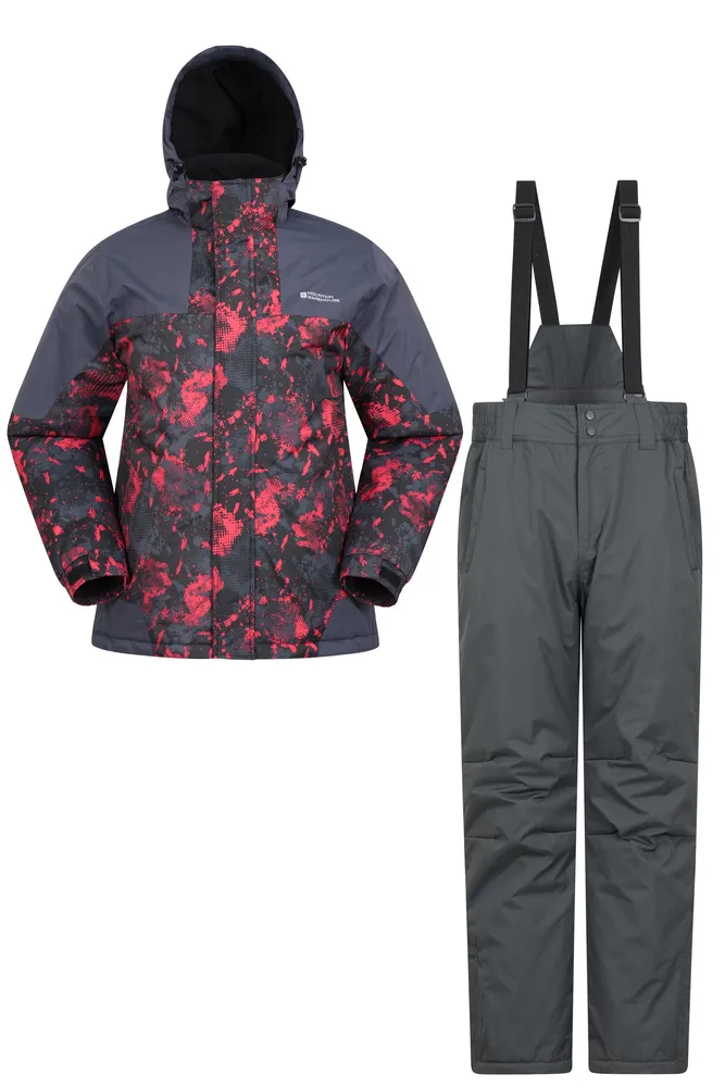 Mens Printed Ski Jacket and Pants Set