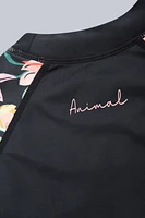 Lillie Womens Printed Panel Rash Guard