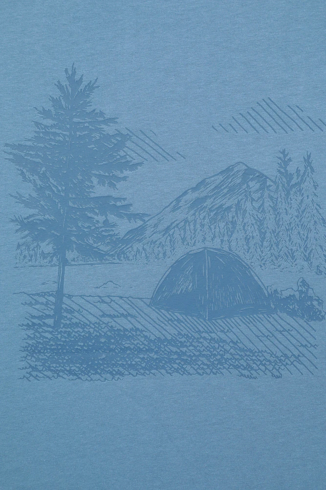 Camping Sketch Mens T-Shirt