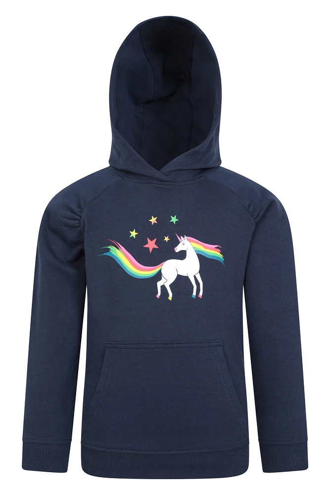 Glitter Rainbow Unicorn Kids Hoodie