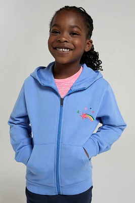 Chest Embroidery Kids Full-Zip Hoodie
