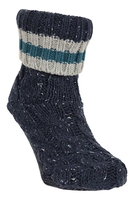 Fleece Lined Mens Grippi Slipper Socks