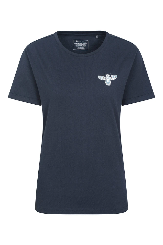 Floral Bee Womens Loose Fit T-Shirt