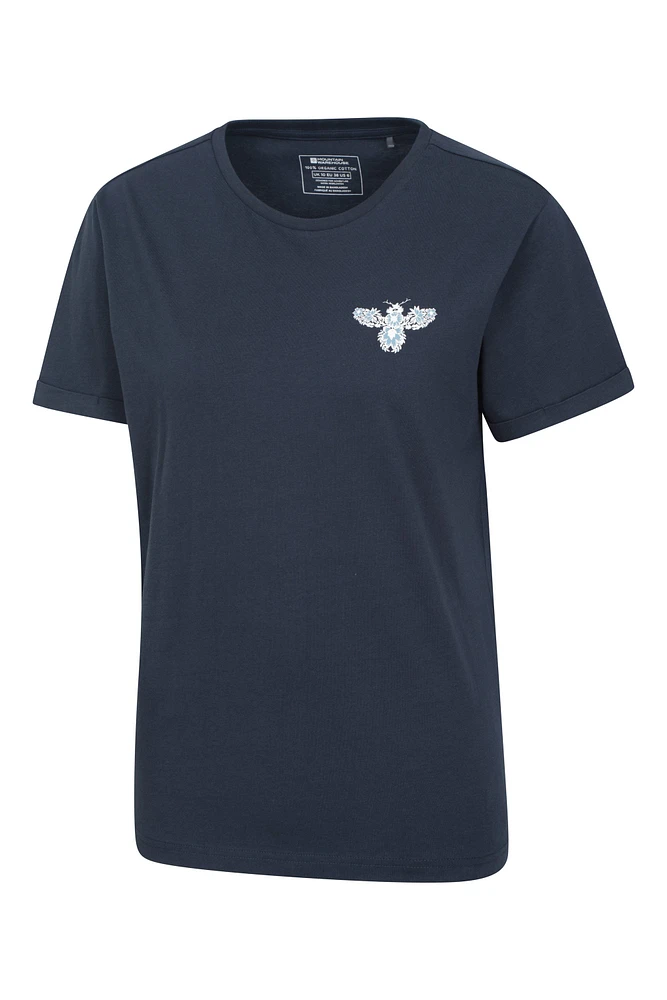 Floral Bee Womens Loose Fit T-Shirt