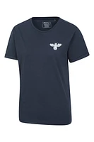 Floral Bee Womens Loose Fit T-Shirt