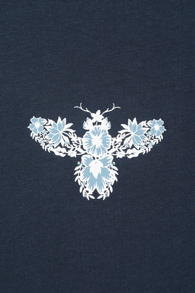 Floral Bee Womens Loose Fit T-Shirt
