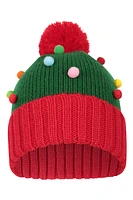 Xmas Tree Kids Pom Beanie