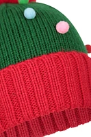 Xmas Tree Kids Pom Beanie