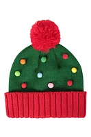 Xmas Tree Kids Pom Beanie