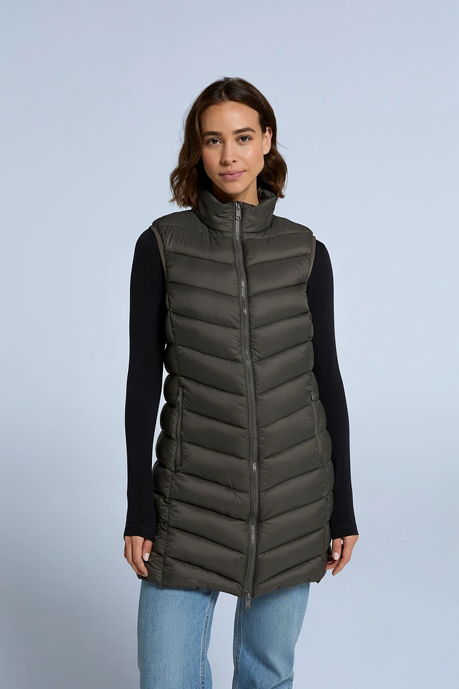 Frankie Womens Padded Longline Gilet
