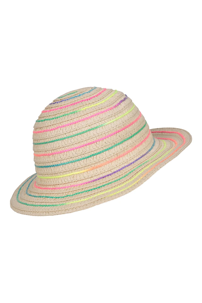 Rainbow Kids Straw Summer Hat