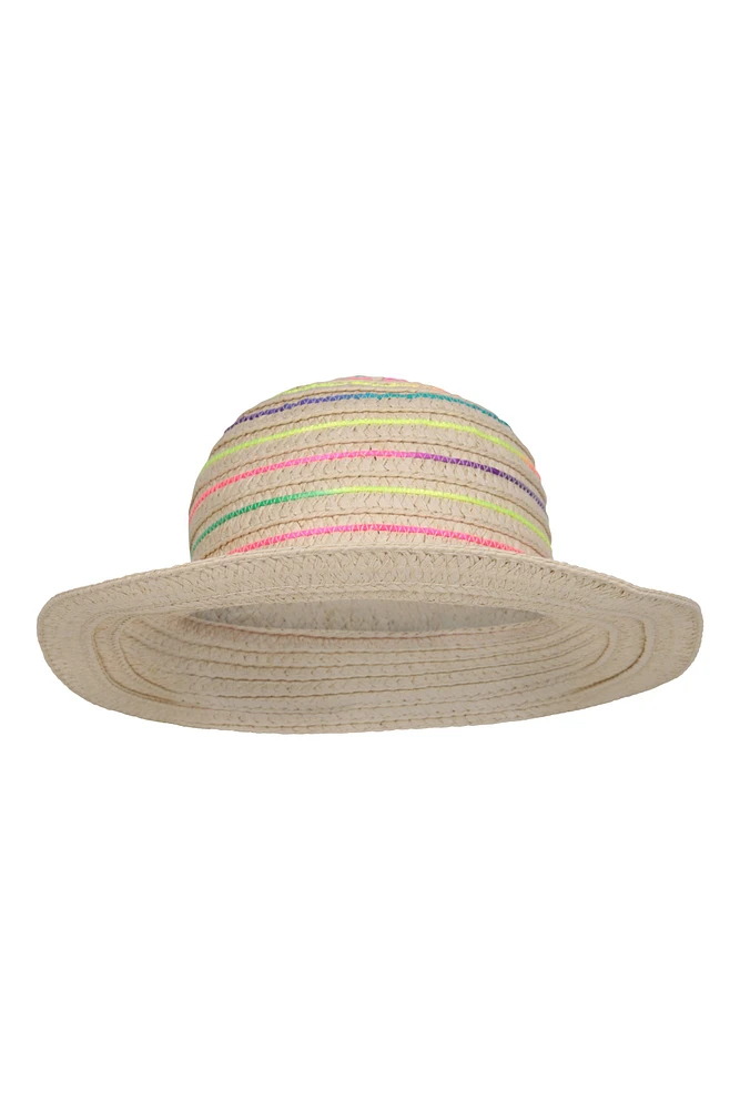 Rainbow Kids Straw Summer Hat