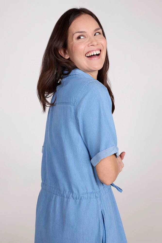 Ronda Womens Chambray Dress