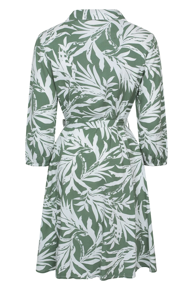 Porto Womens Woven Button-Through Shirt Dress