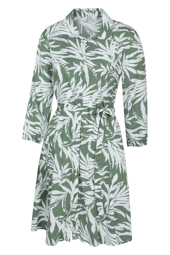 Porto Womens Woven Button-Through Shirt Dress