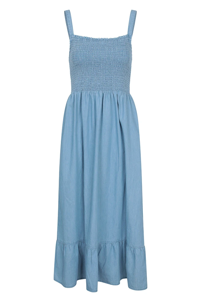 Marbella Womens Strappy Shirred Dress