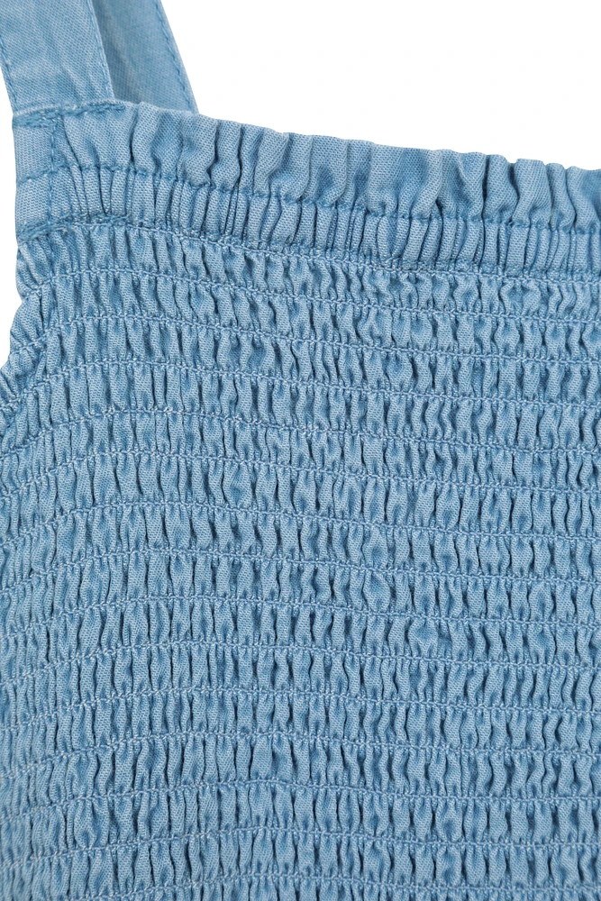 Marbella Womens Strappy Shirred Dress