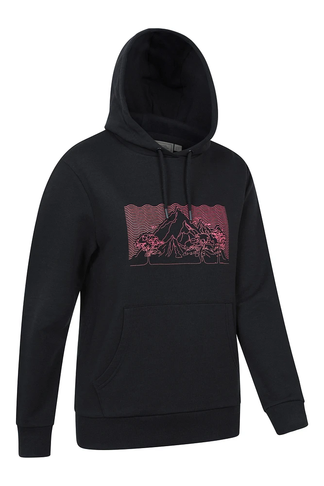Printed Womens Ombre Mountain Hoodie