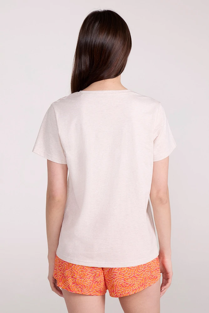Printed Womens Sunflower Relaxed Fit T-Shirt