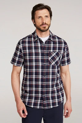 Trace Mens Flannel Short Sleeve Shirt
