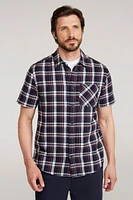 Trace Mens Flannel Short Sleeve Shirt