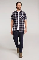 Trace Mens Flannel Short Sleeve Shirt