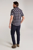 Trace Mens Flannel Short Sleeve Shirt