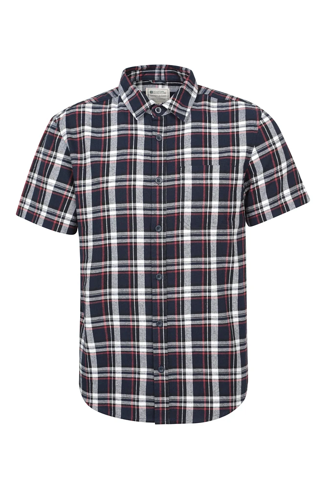 Trace Mens Flannel Short Sleeve Shirt