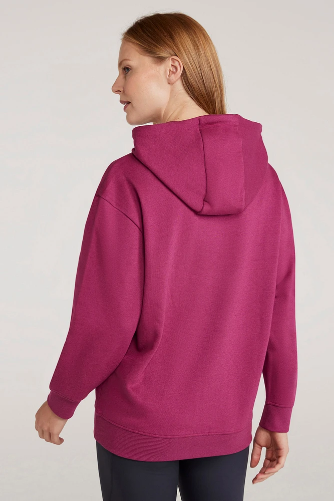 Printed Mountain Scene Womens Relaxed Fit Hoodie