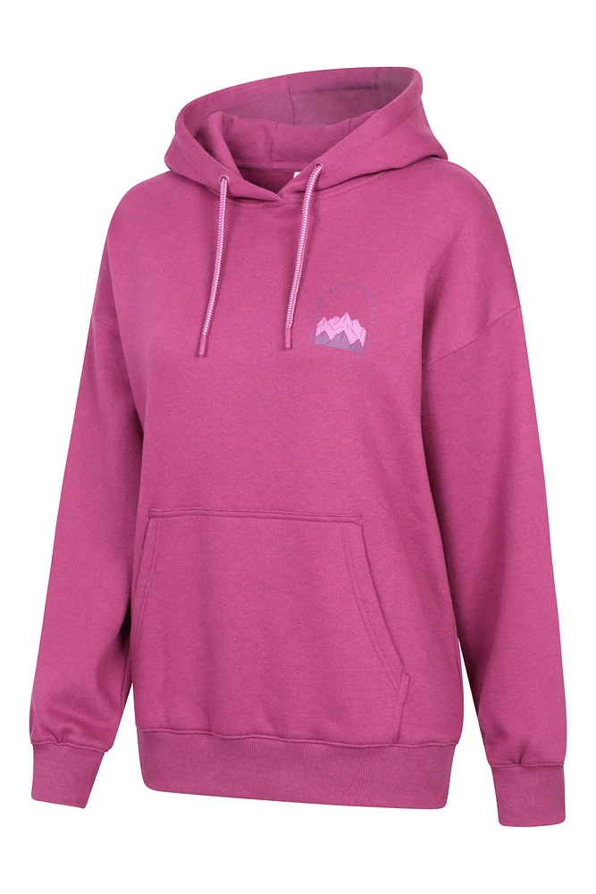 Printed Mountain Scene Womens Relaxed Fit Hoodie