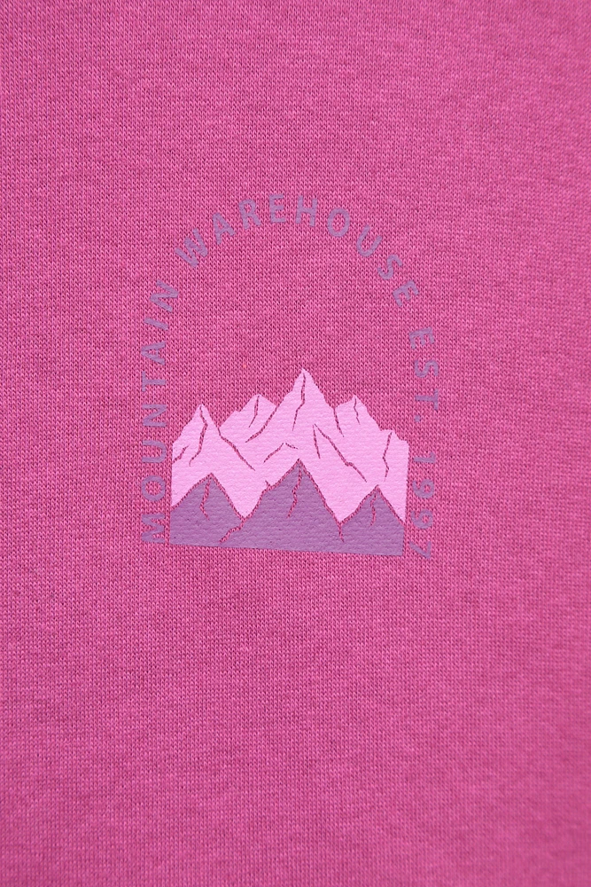 Printed Mountain Scene Womens Relaxed Fit Hoodie