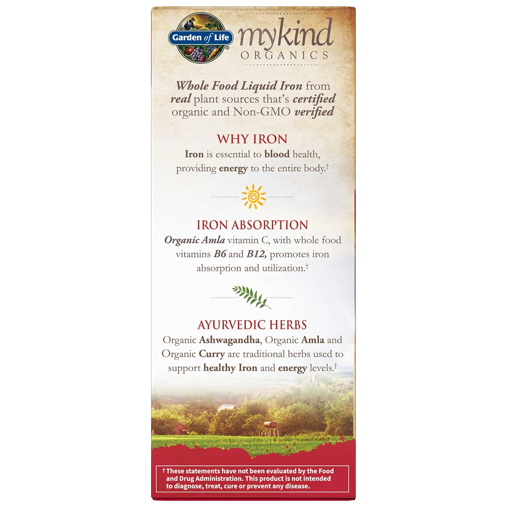 mykind Organics Organic Plant-Sourced Iron + Herbs (Cranberry-Lime Liquid)