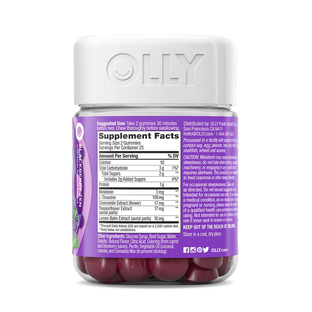 OLLY Sleep Blackberry Zen Gummies
