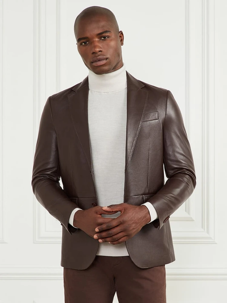 Steve Notched Leather Blazer