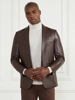 Steve Notched Leather Blazer