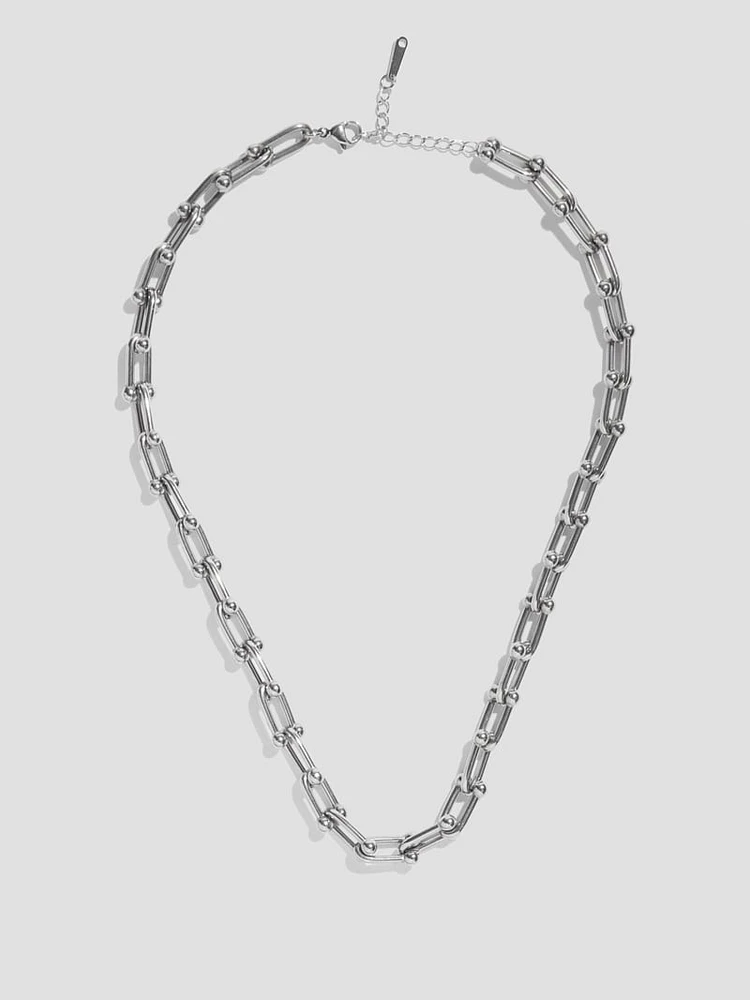 Silver-Tone Stainless Steel Necklace