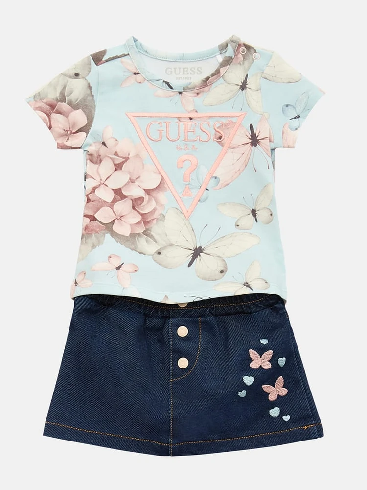 Butterfly Logo Tee and Skirt Set (0-24M)
