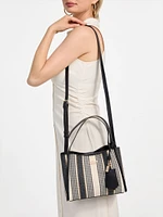 Nicolette Striped Canvas Girlfriend Satchel