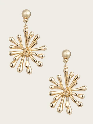 Gold-Tone Burst Statement Earring