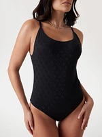 Quattro G Rhinestone One-Piece Swimsuit