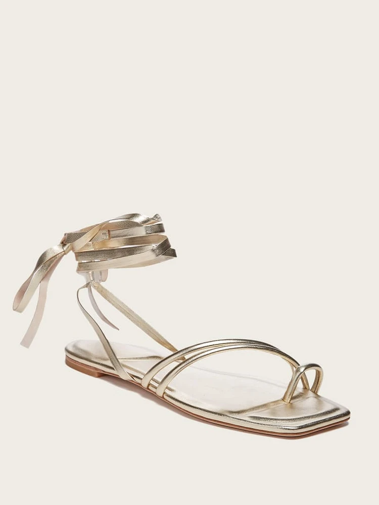 Sarah Metallic Flat Sandal