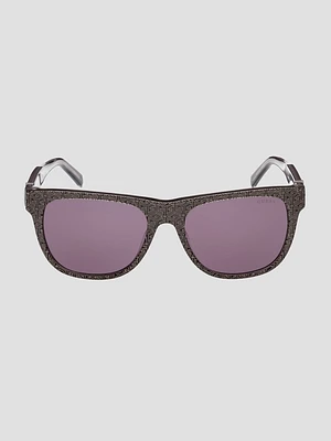 Square Logo Print Plastic Sunglasses