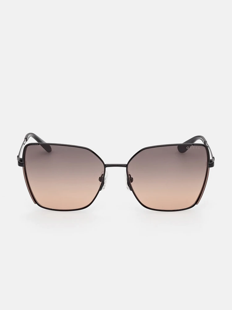 Geometric Butterfly Metal Sunglasses