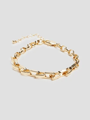 14K Gold-Plated Mixed Link Bracelet
