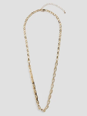 14K Gold-Plated Mixed Link Necklace