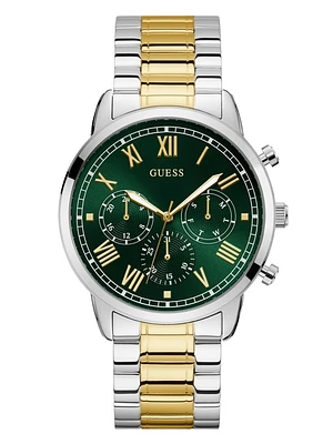 Green Two-Tone Multifunction Watch
