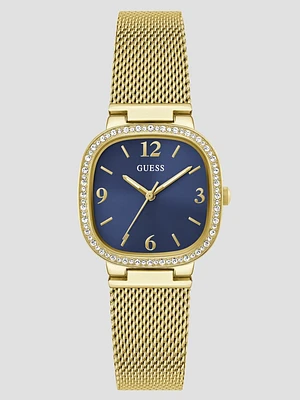 Gold-Tone Rounded Crystal Analog Watch